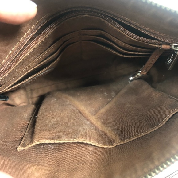 Fossil Leather Crossbody Purse Geometric Print - Picture 3 of 5